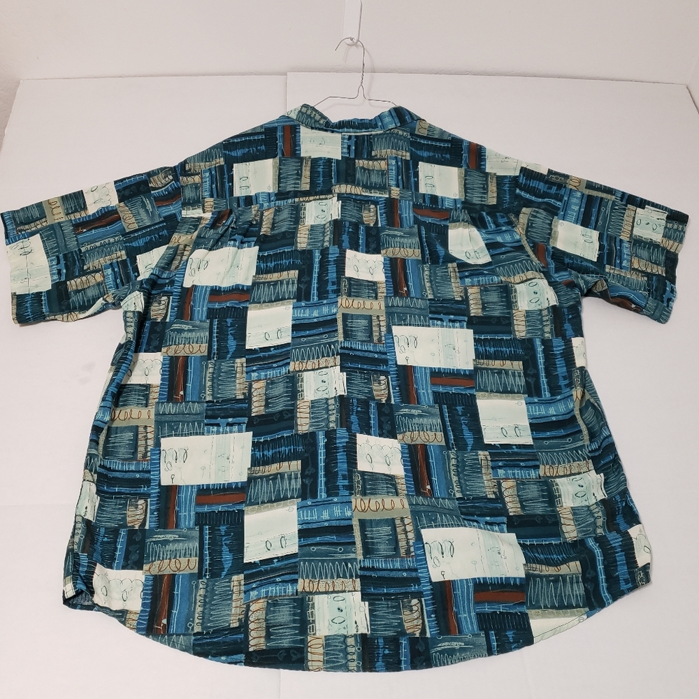 Roundtree & Yorke short sleeve button up Hawaiian camp shirt Mens XL multicolors